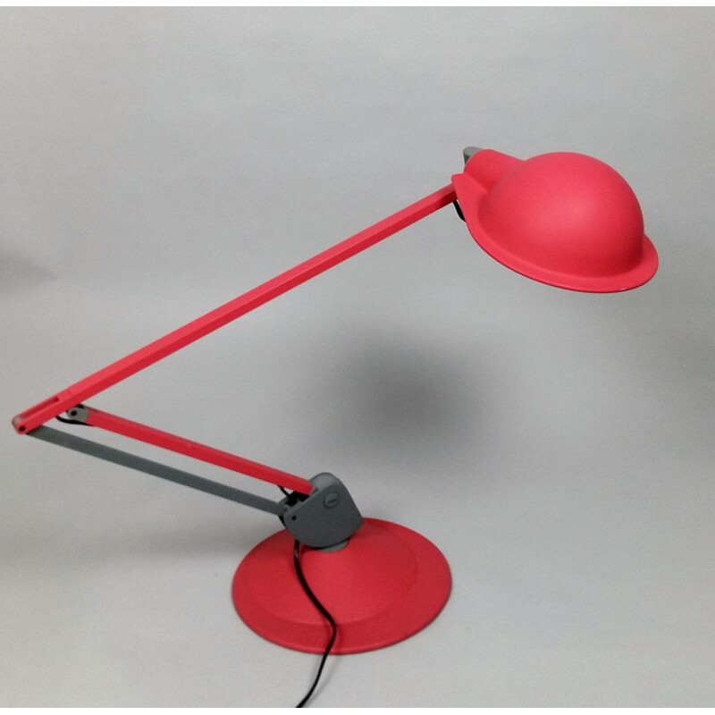 Vintage red desk lamp model Tineka by Rodolfo Bonetto for Iguzzin