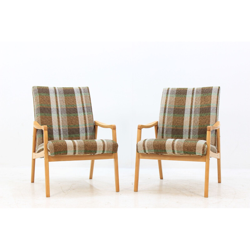 Set of 2 vintage Czechoslovakian armchairs