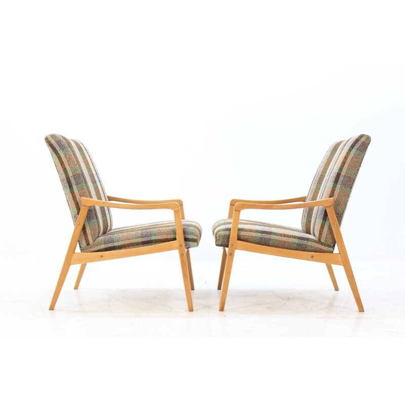 Set of 2 vintage Czechoslovakian armchairs