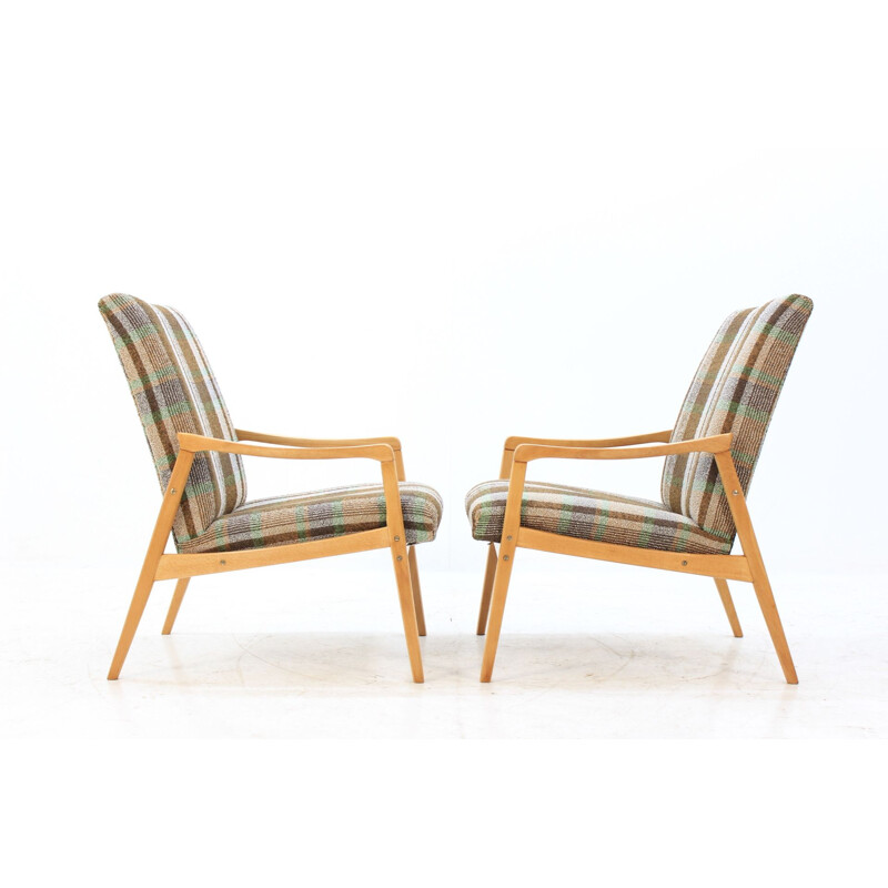 Suite de 2 fauteuils tchécoslovaques vintage