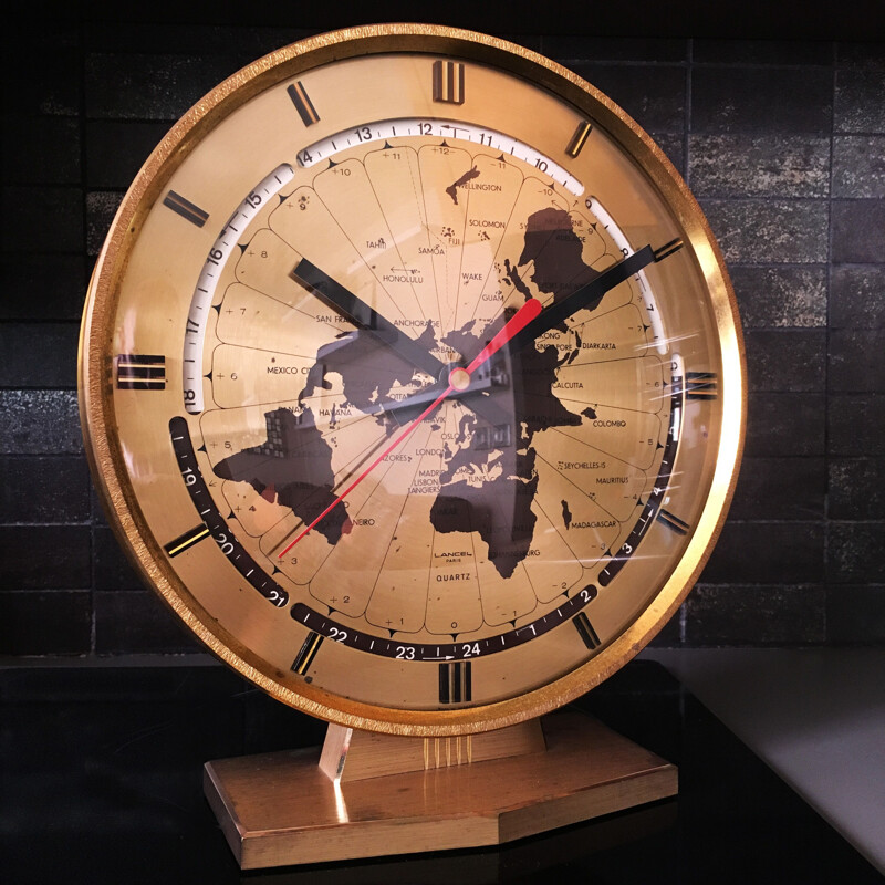 Vintage "World" clock by Lancel 