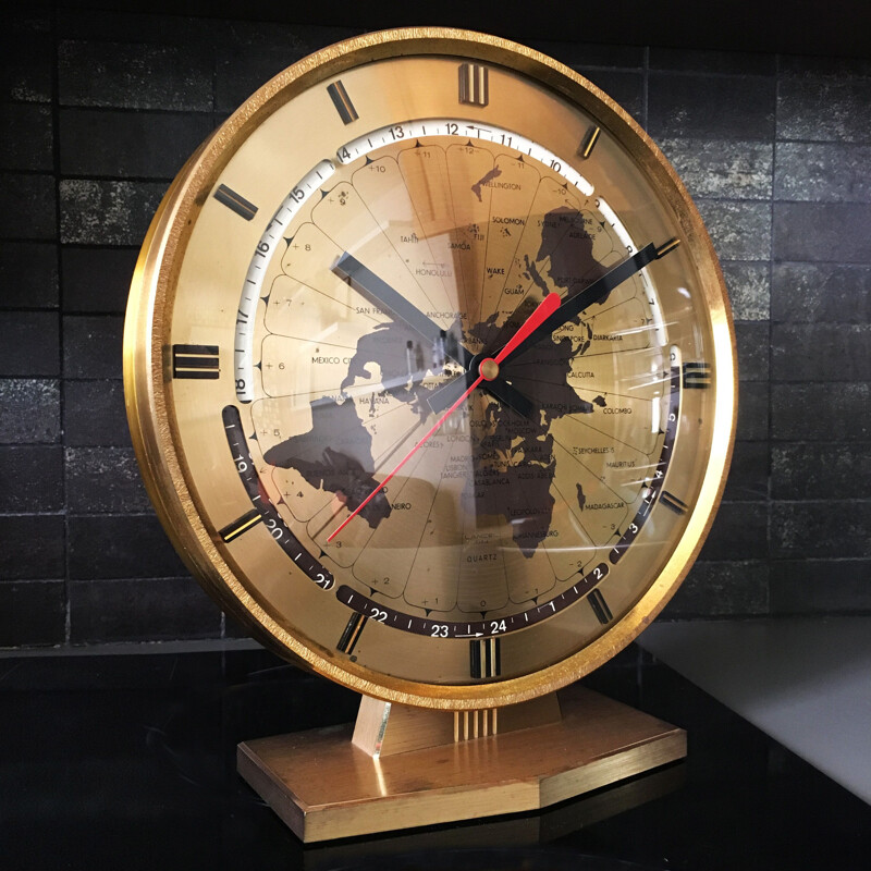 Vintage "World" clock by Lancel 