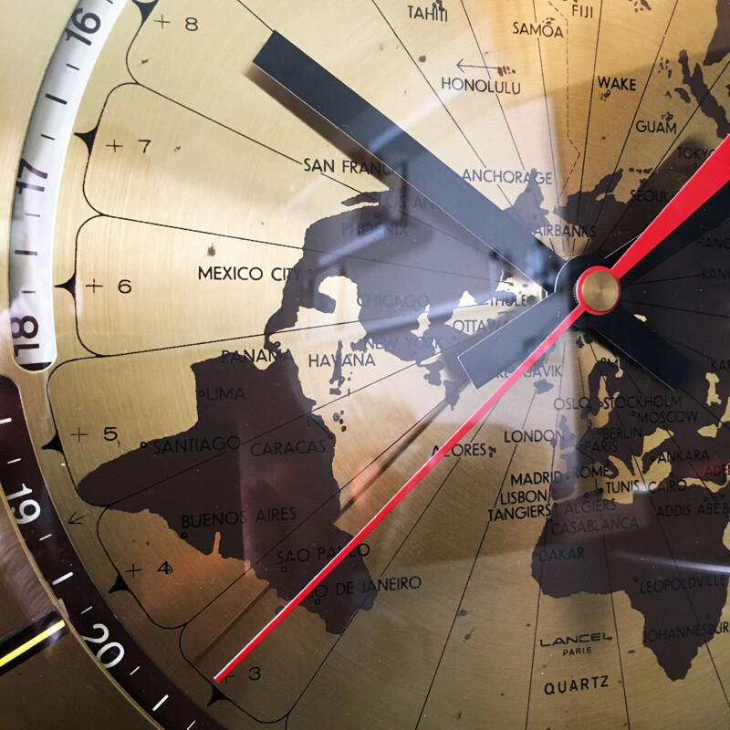 Horloge vintage "World" par Lancel 