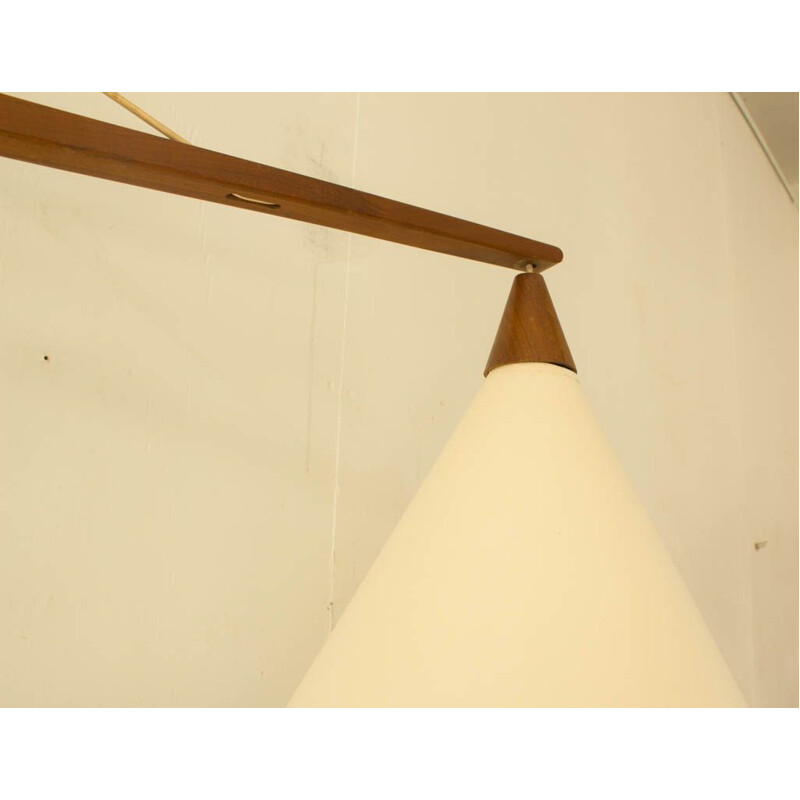 Vintage adjustable Scandinavian wall lamp in teak 