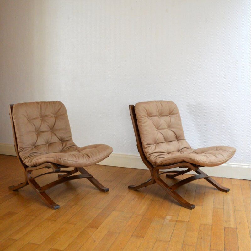 Set of 2 Siesta armchairs by Ingmar Relling to Westnofa