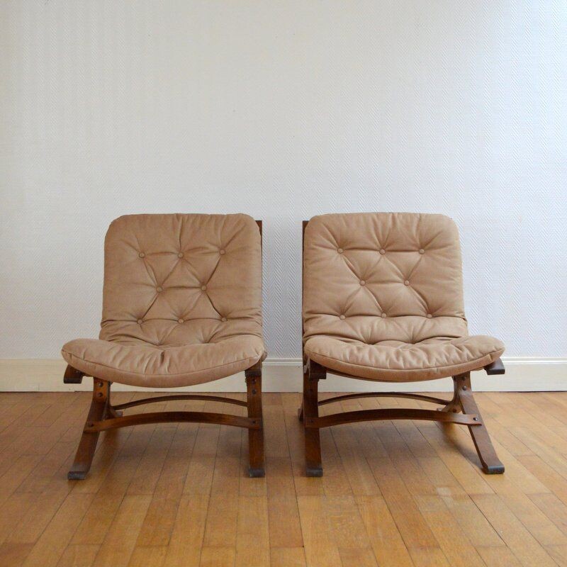 Set of 2 Siesta armchairs by Ingmar Relling to Westnofa