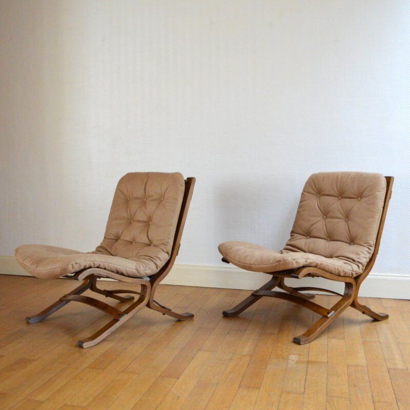 Set of 2 Siesta armchairs by Ingmar Relling to Westnofa