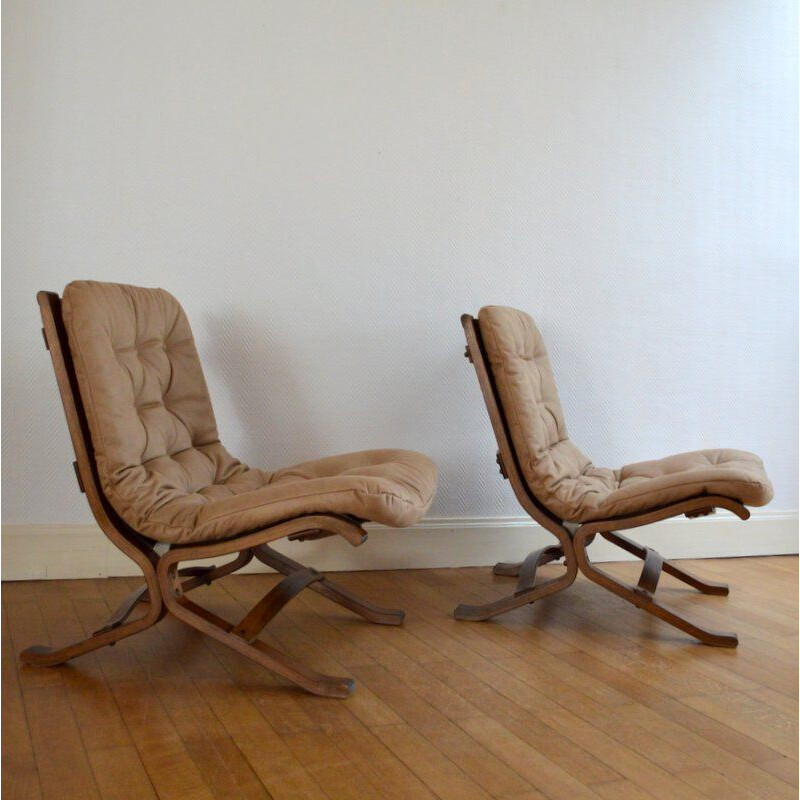 Set of 2 Siesta armchairs by Ingmar Relling to Westnofa