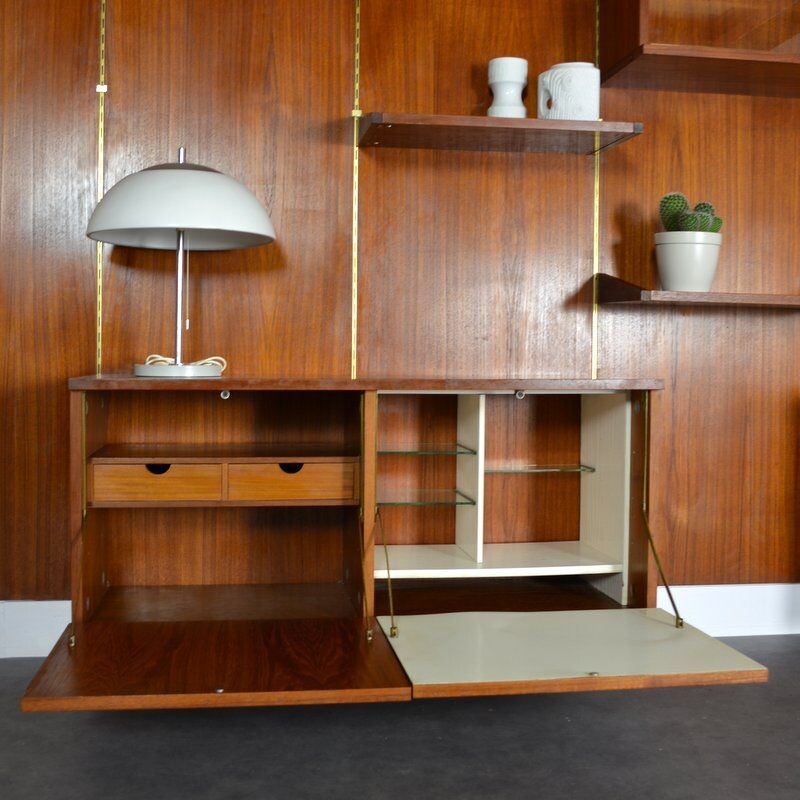 Vintage modular bookcase by Louis Paolozzi