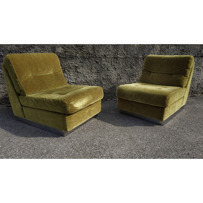 Pair of vintage armchairs by Jacques Charpentier
