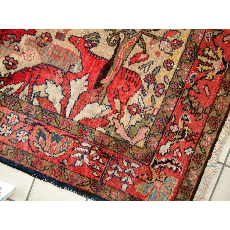 Vintage handmade Persian Malayer rug 