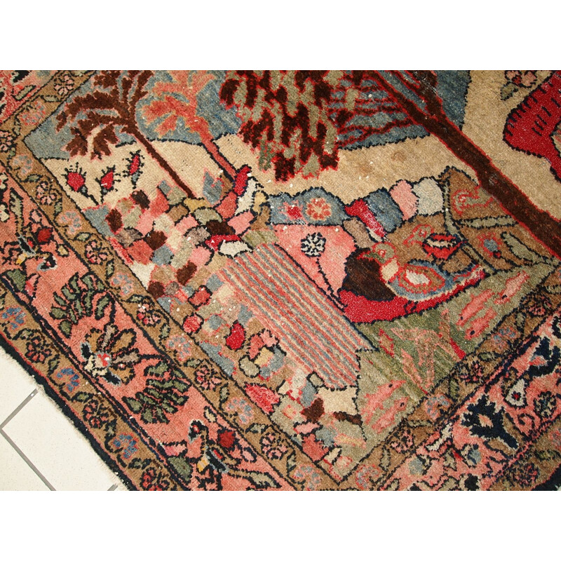 Vintage handmade Persian Malayer rug 