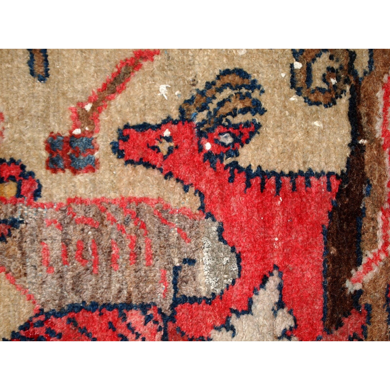 Vintage handmade Persian Malayer rug 