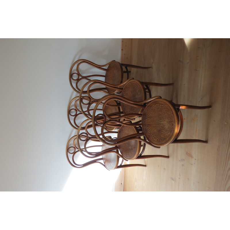 Set of 6 dining chairs by J and J Kohn in beechwood