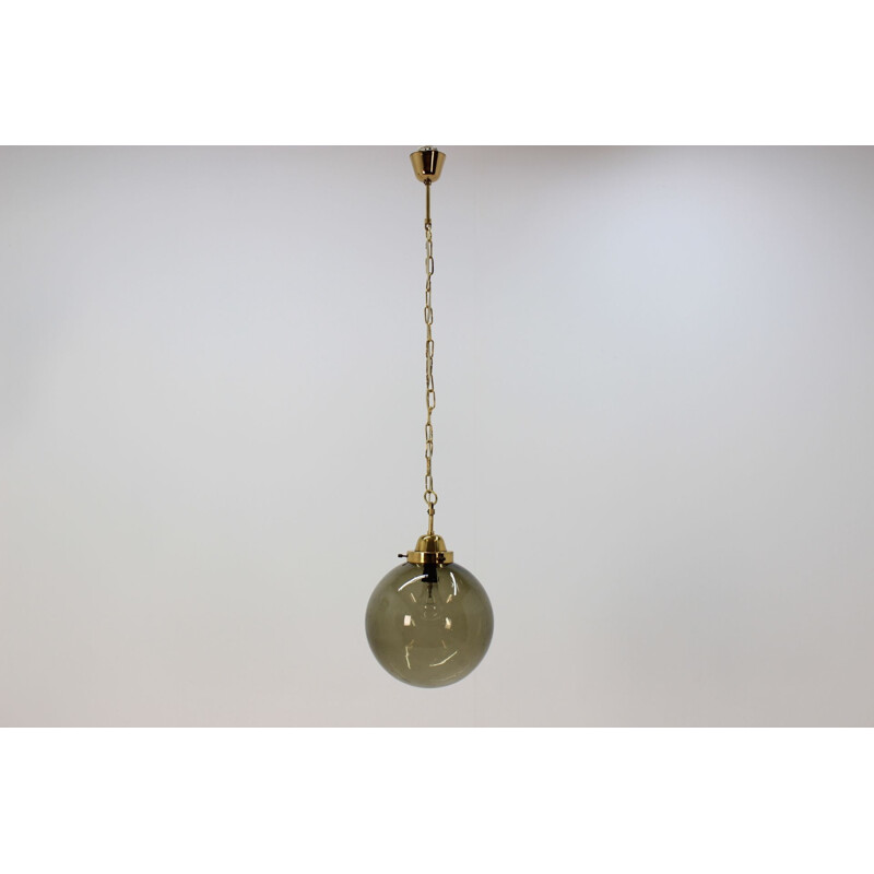 Vintage pendant lamp in brass by Kamenický Šenov