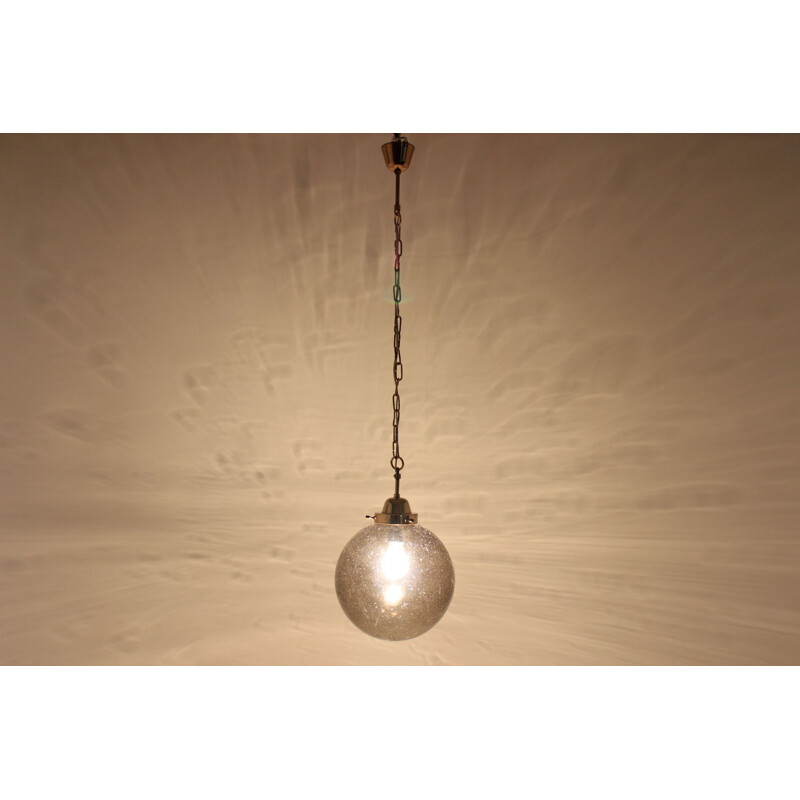 Vintage pendant lamp in brass by Kamenický Šenov