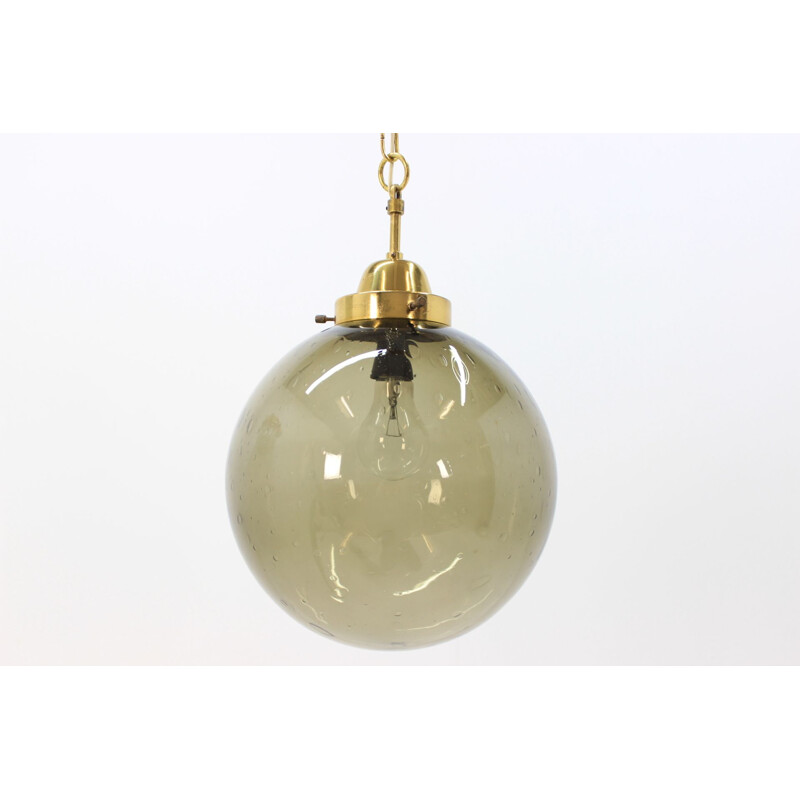 Vintage pendant lamp in brass by Kamenický Šenov