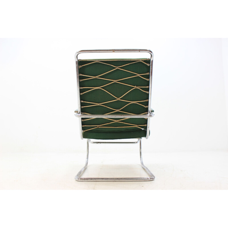 Vintage-Sessel in Chromgrün von Anton Lorenz für Thonet, 1930