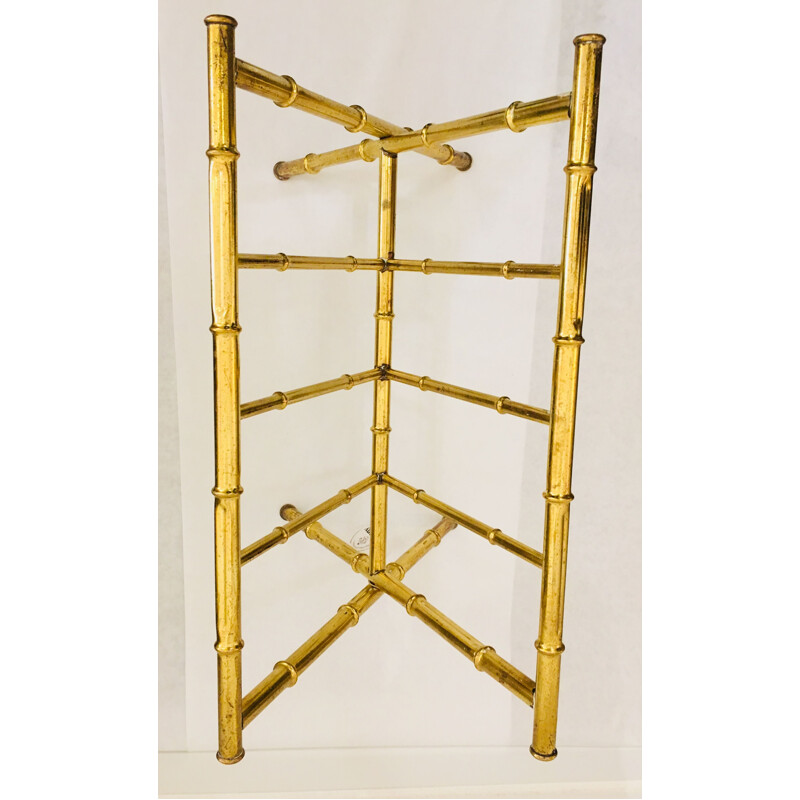 Vintage French magazine rack in brass