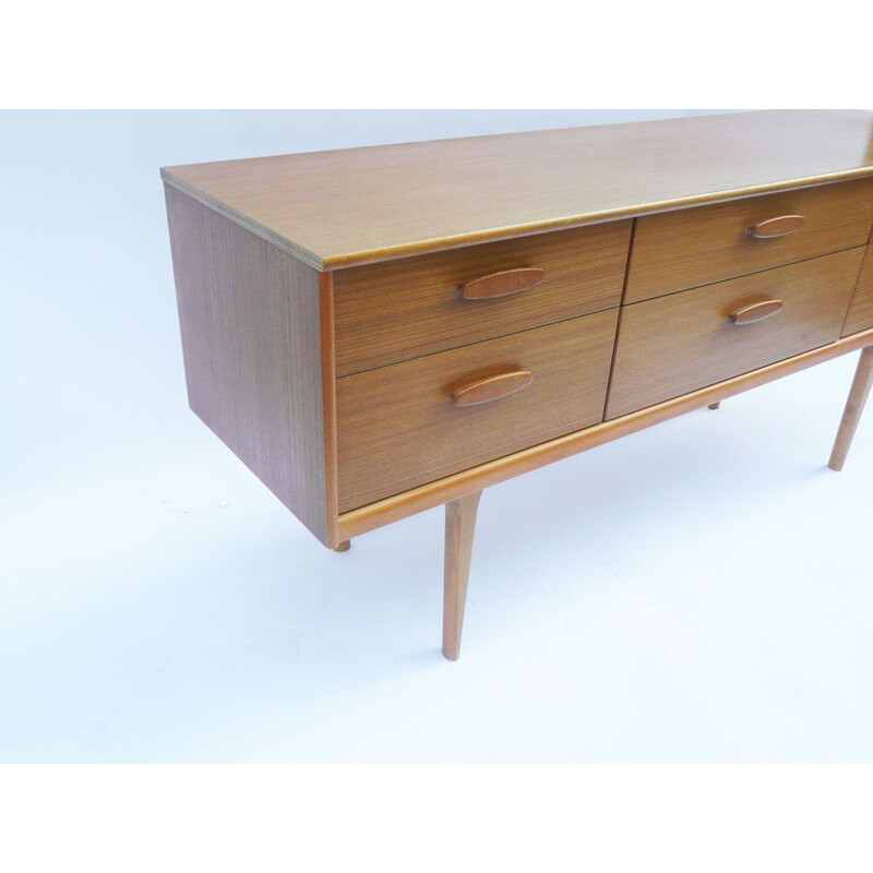 Vintage Scandinavian sideboard with 6 drawers