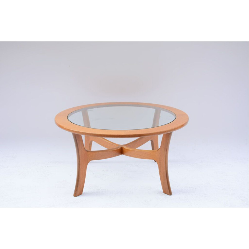 Vintage coffee table in teak and glass