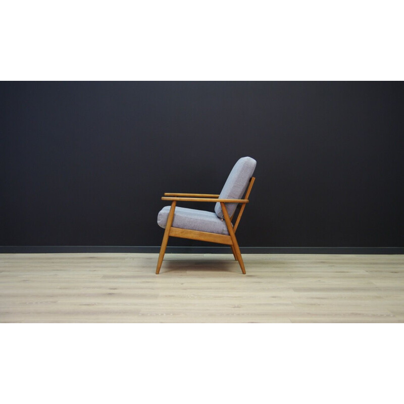Vintage grey armchair in teak