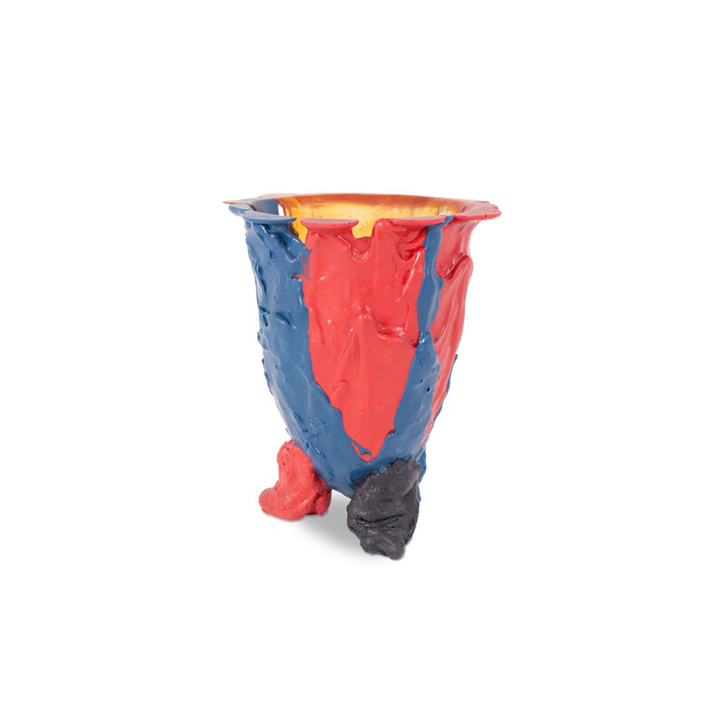 Vintage colorful resin vase by Gaetano Pesce