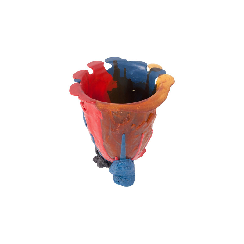 Vintage colorful resin vase by Gaetano Pesce