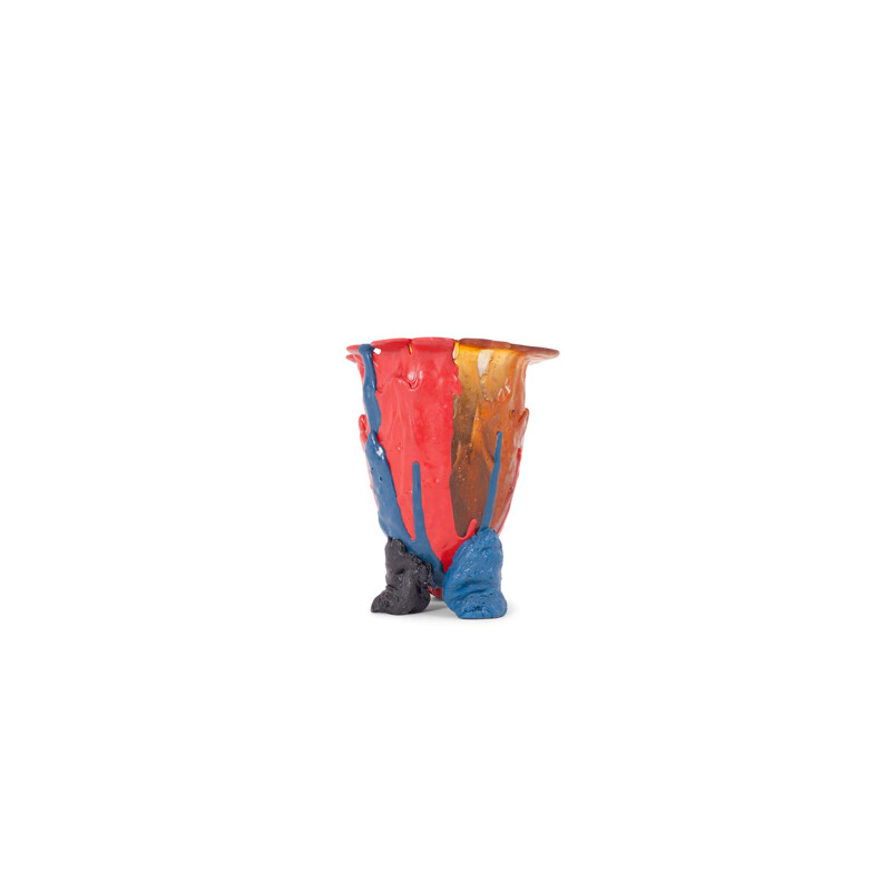 Vintage colorful resin vase by Gaetano Pesce