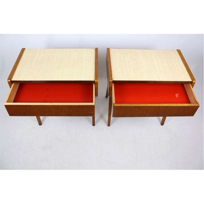 Suite de 2 tables de chevet vintage par František Jirák