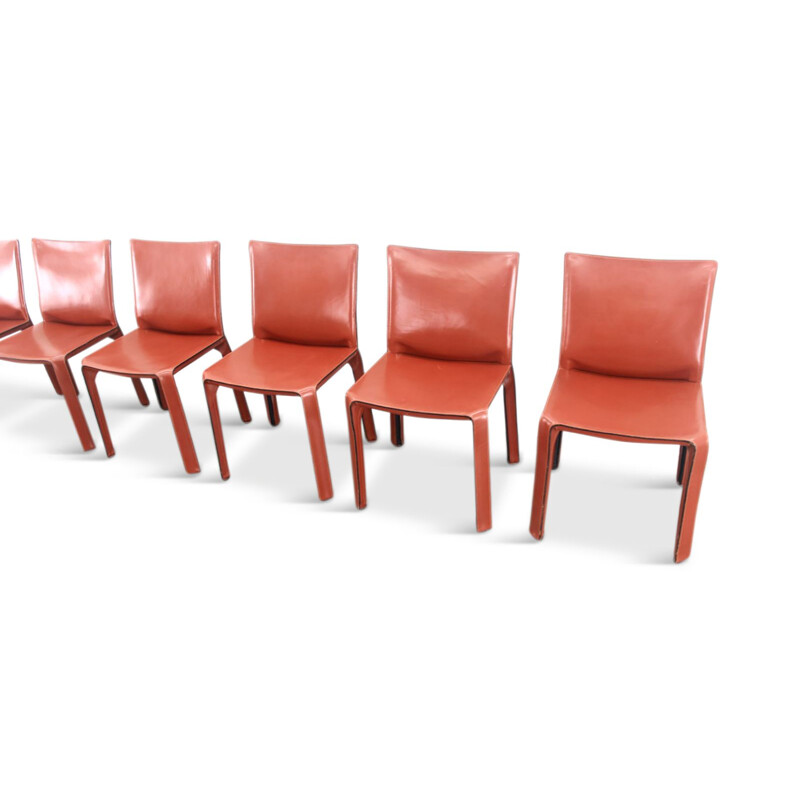 Cab Chairs in Oxblood red Leather Mario Bellini 1977