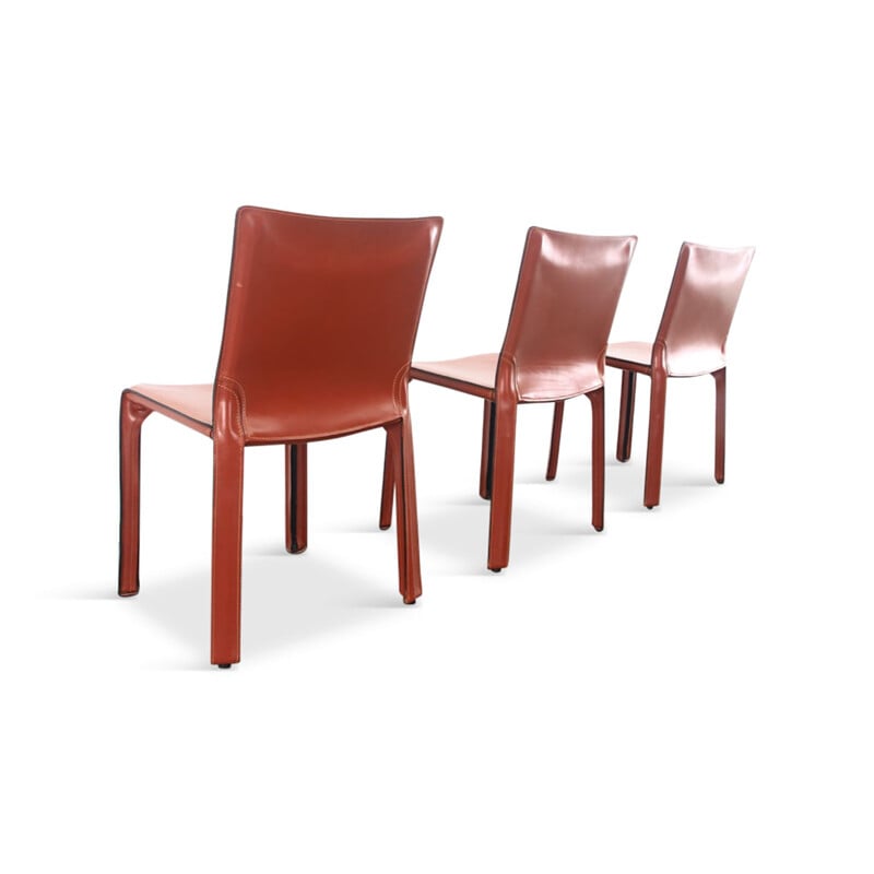 Cab Chairs in Oxblood red Leather Mario Bellini 1977