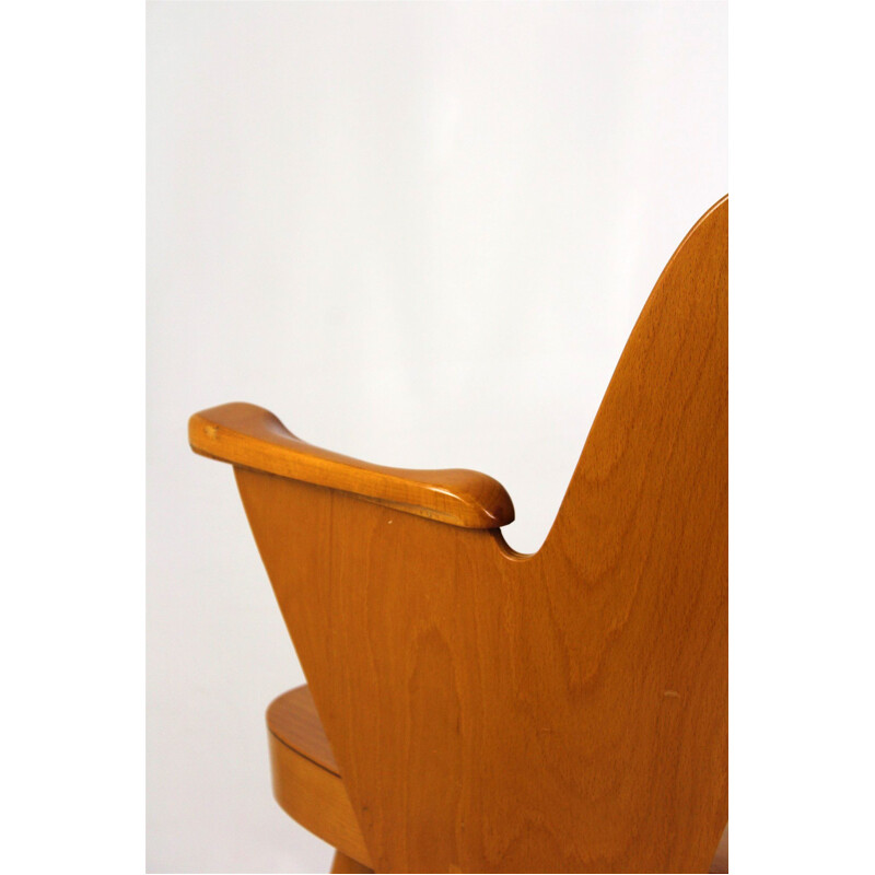 2 vintage wooden chairs by Lubomír Hofmann 1950