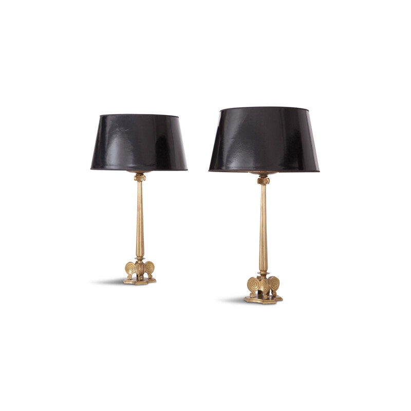 2 vintage lamps In Brass from Italy 1970