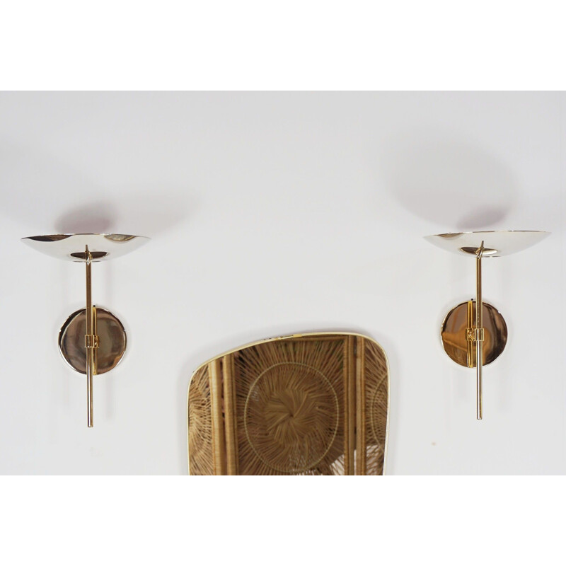2 vintage wall lamps in brass by Leonardo Marelli