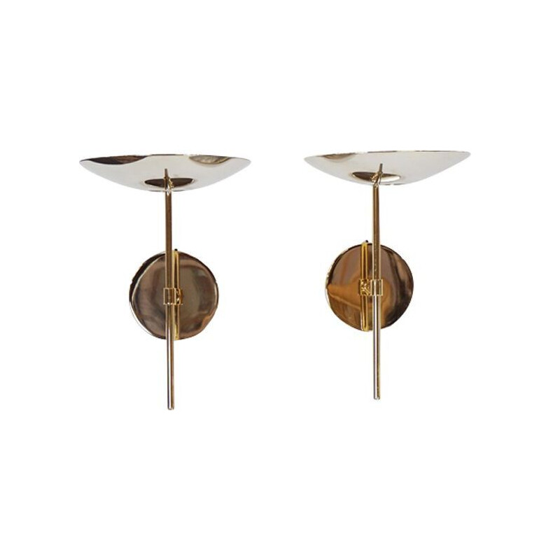 2 vintage wall lamps in brass by Leonardo Marelli