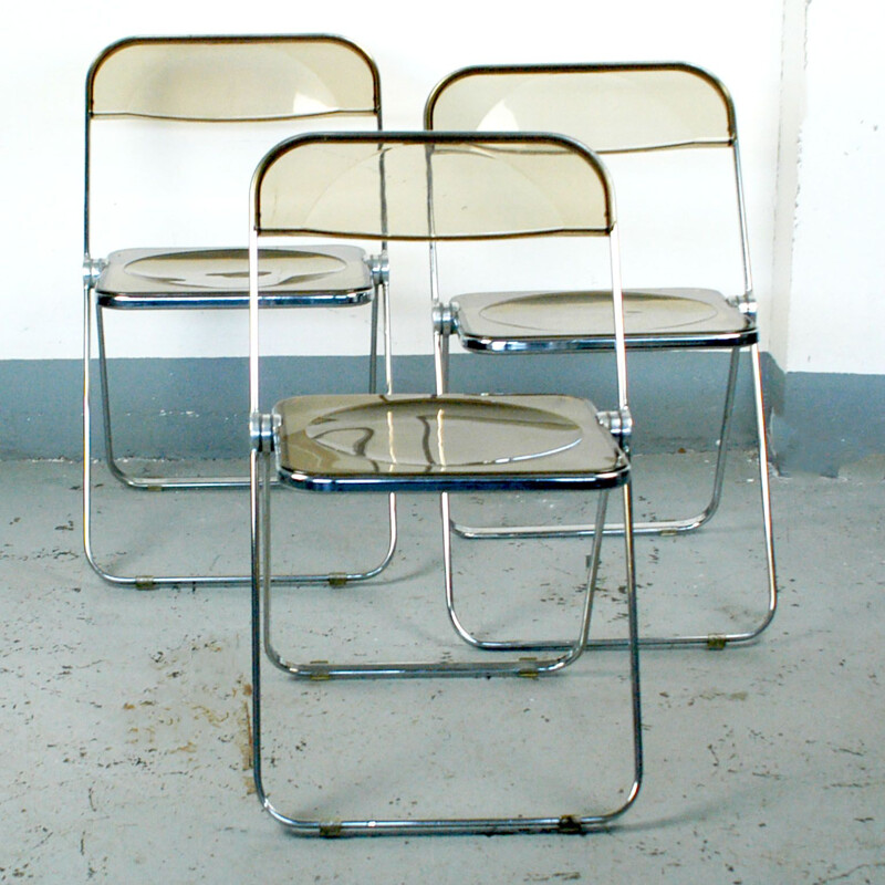 Vintage "Plia" chairs Giancarlo Piretti 1960