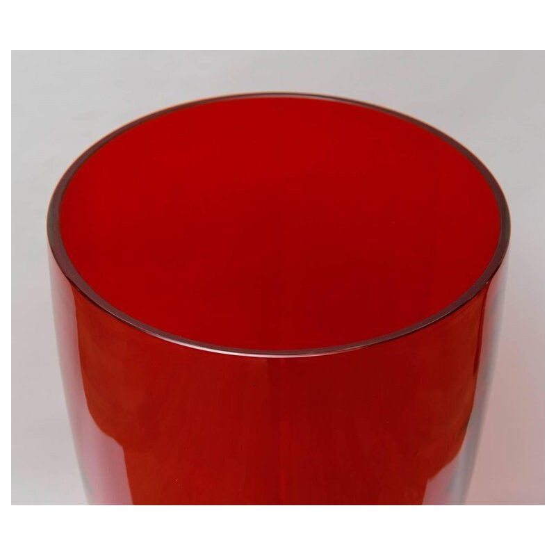 Suite de 2 vases vintage rouge en verre de Murano