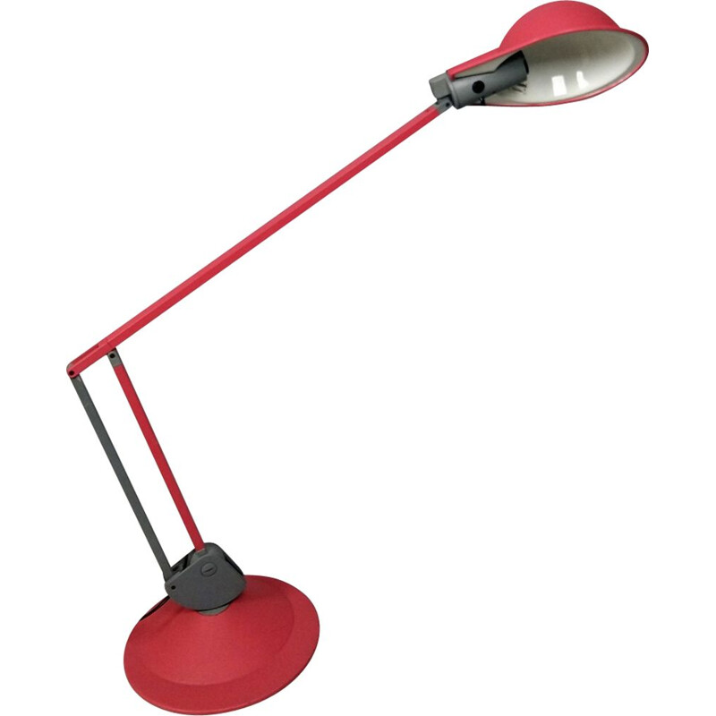 Vintage red desk lamp model Tineka by Rodolfo Bonetto for Iguzzin