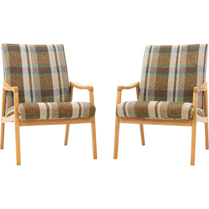 Set of 2 vintage Czechoslovakian armchairs