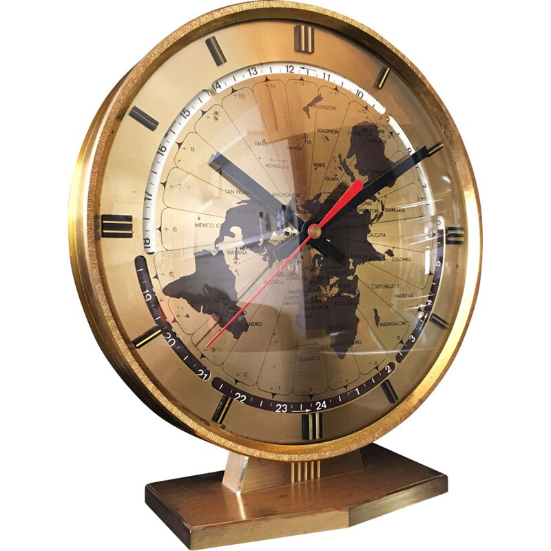 Vintage "World" clock by Lancel 