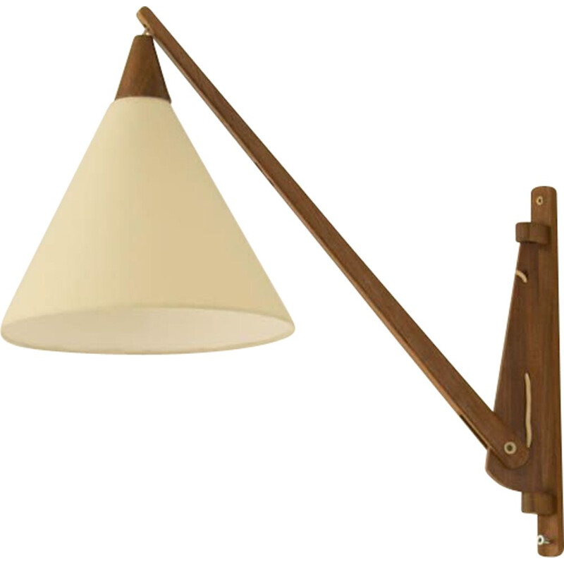 Vintage adjustable Scandinavian wall lamp in teak 