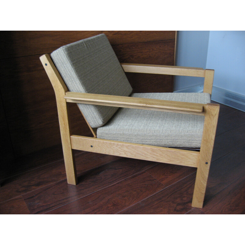 Pair of Danish armchairs in light oak - 1960s