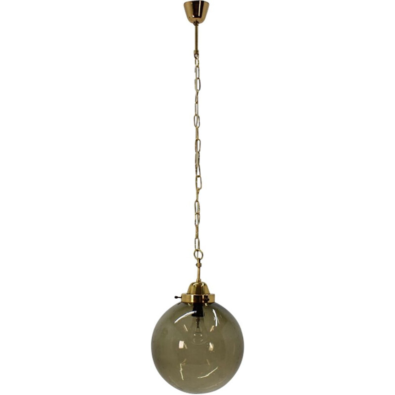 Vintage pendant lamp in brass by Kamenický Šenov