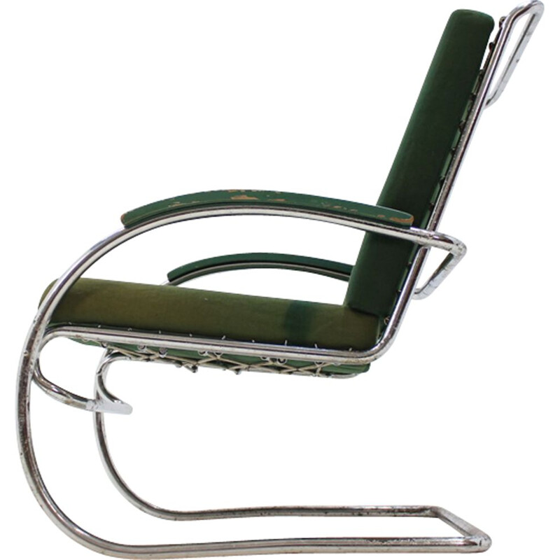 Vintage-Sessel in Chromgrün von Anton Lorenz für Thonet, 1930