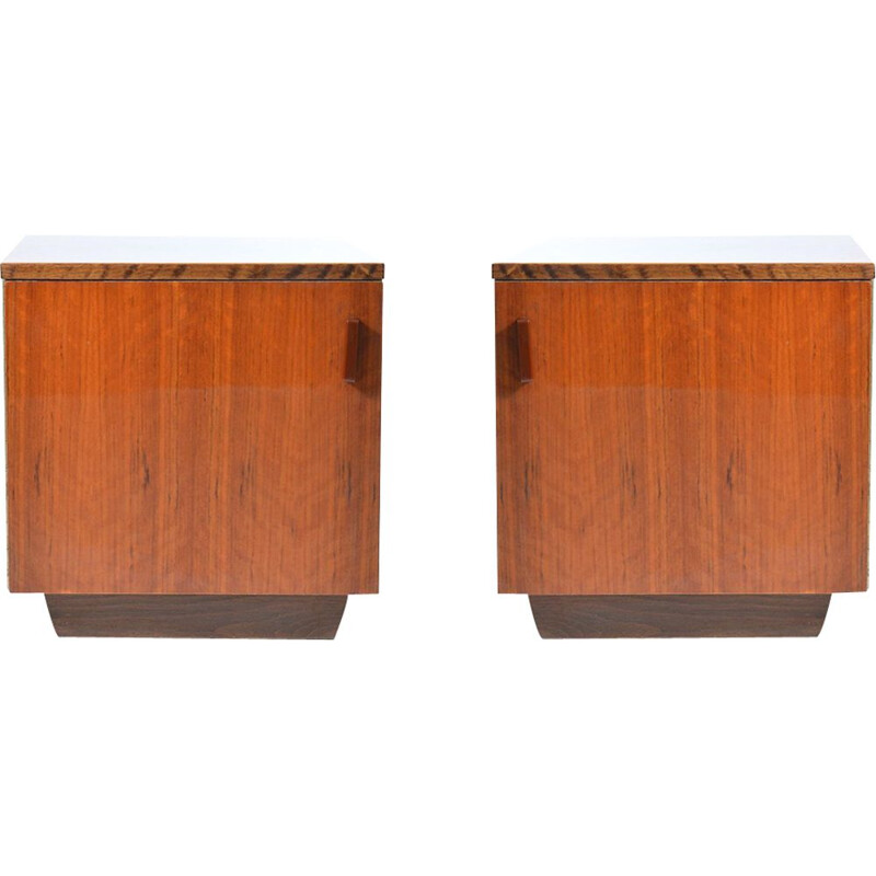 Set of 2 vintage Czech night stands in mahagony