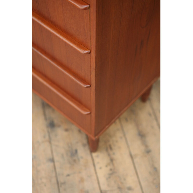 Vintage Danish tall chest of drawers in teak