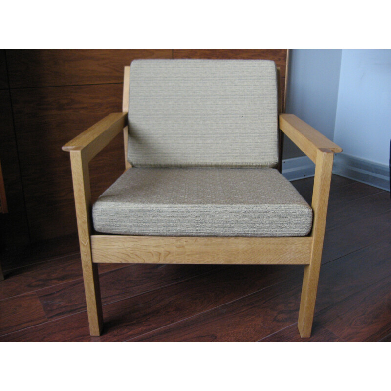 Pair of Danish armchairs in light oak - 1960s