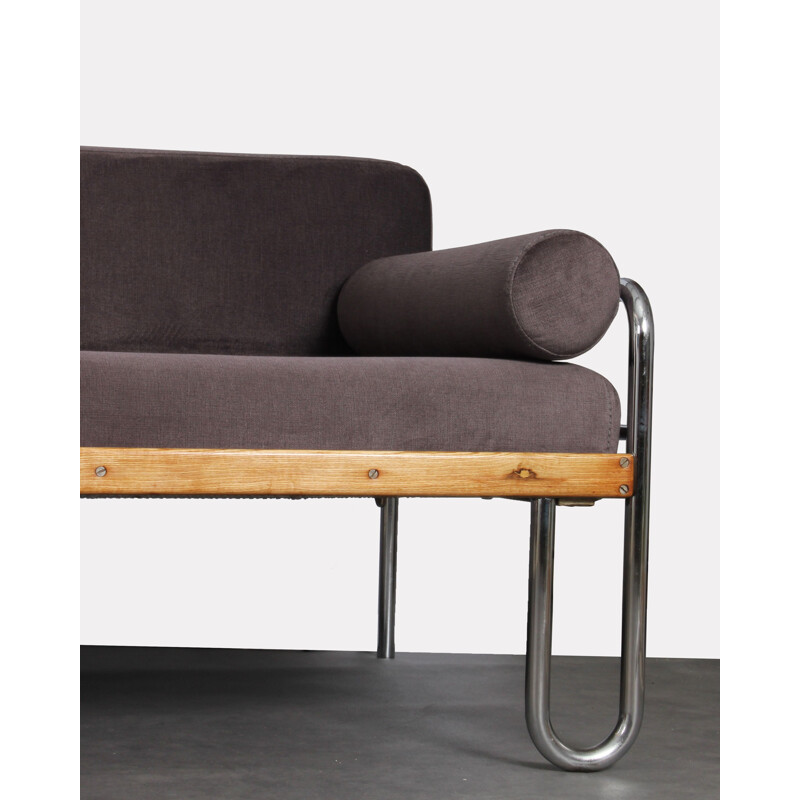 Vintage 3-seater sofa in tubular metal 