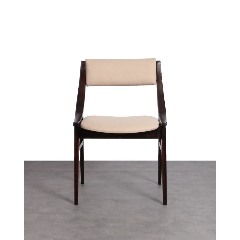 Set of 6 vintage beige Polish chairs by Juliusz Kędziorek